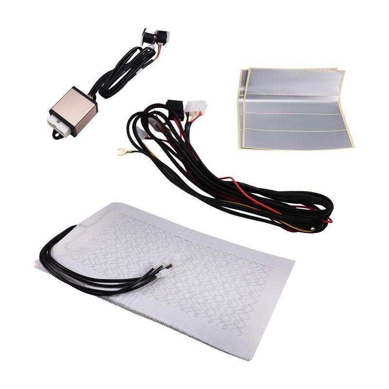 Car Seat Heater Kit Universal Built-In 2 Seats Heating Pads 3-Level Control Switch System