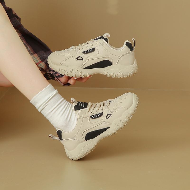 Модные кроссовки CRLAYDK для женщин на шнуровке, модная удобная обувь, повседневная кожаная женская обувь для ходьбы, кожаная обувь, нескользящие кроссовки