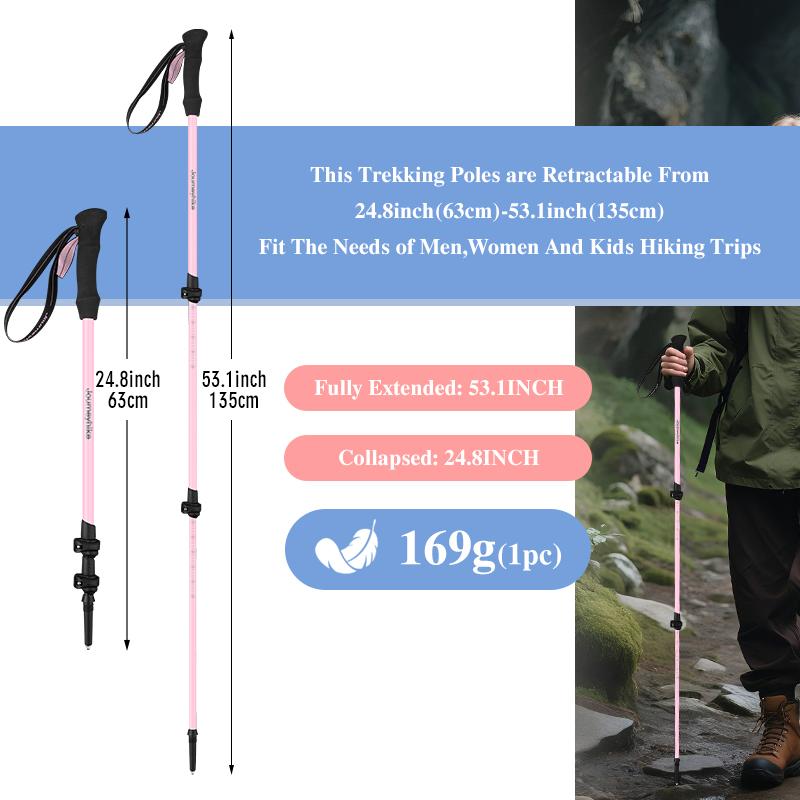 Треккинговые палки из 3K углеродного волокна, Легкие походные палки, Палки для хайкинга, подходящие для походов, треккинга, грязевой местности и снежных условий