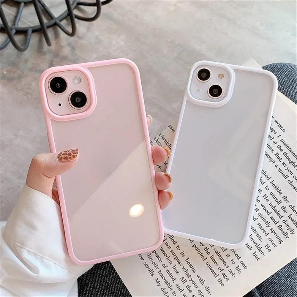 Роскошный прозрачный чехол для телефона конфетного цвета для iPhone 17 16 15 14 13 12 11 Pro Max Plus 16E Ударопрочный бампер Защитные чехлы Обложка