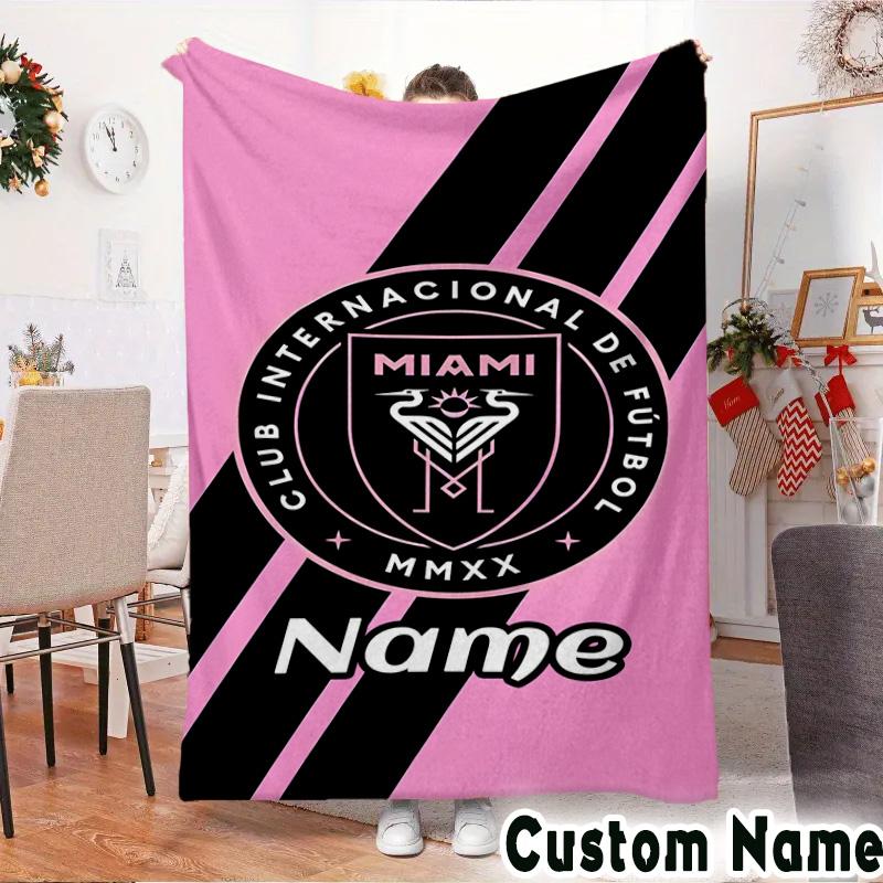 Custom Name International Football Club Throws Blanket Flannel Blankets for Couch Bed Gifts for Men Women Picnic blanket Christmas fan gifts