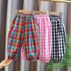 Girls' Pants Cotton Sports Pants Summer Thin Children's Pants Sports Pants Baby Mosquito Proof Pants Summer Lantern Pants