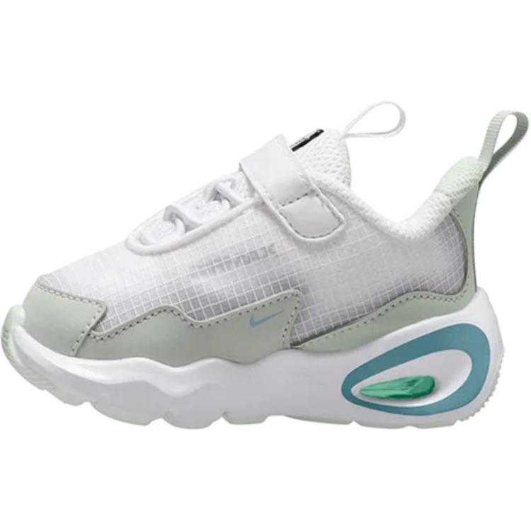 Nike Air Max Nova Устойчивые к истиранию Низкие детские кроссовки Бело-зеленые для младенцев и малышей FN4461-105