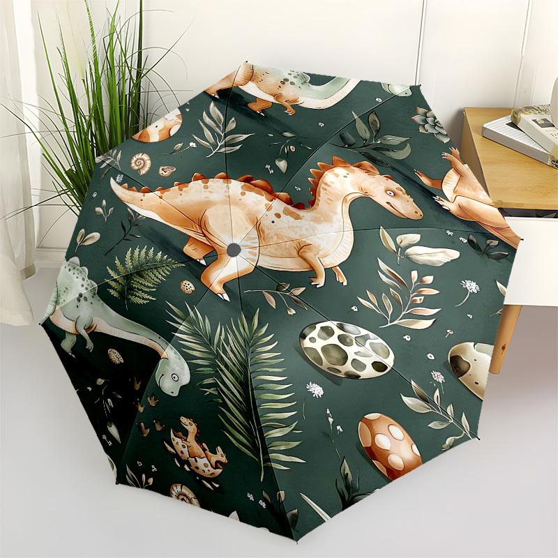 1PC Dinosaur Pattern Umbrella-8-Rib Reinforced, Automatic Open, Lightweight & Durable, Fashion Accessory for Outdoor, Beach L0379