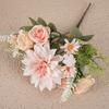 1 Bouquet Artificial Flower No Watering Decorative Portable Beautiful Faux Silk Dahlia Branch Artificial Flower for Wedding