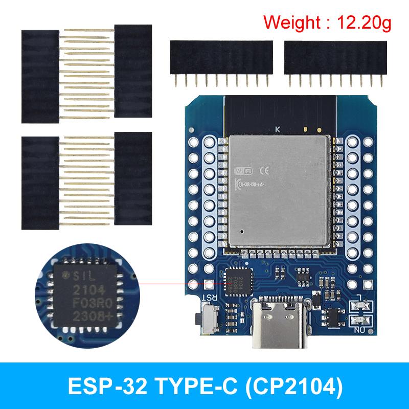 Micro / TYPE-C USB D1 Mini ESP32 ESP-32 WiFi+Bluetooth Плата разработки для Интернета вещей на базе ESP8266 Полностью функциональная