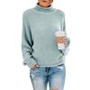 Turtleneck Sweater Women's Autumn and Winter Knitwear Loose Solid Color Large Size Commuter Top Women 817