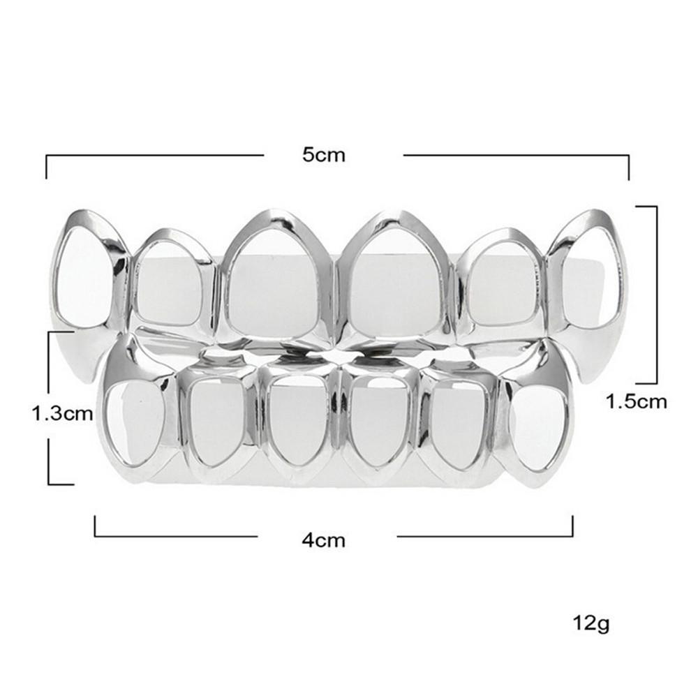 Hip Hop - Top and Bottom Removable Teeth Jewelry, Fashion Mouth Grill Accessory for Men and Women
