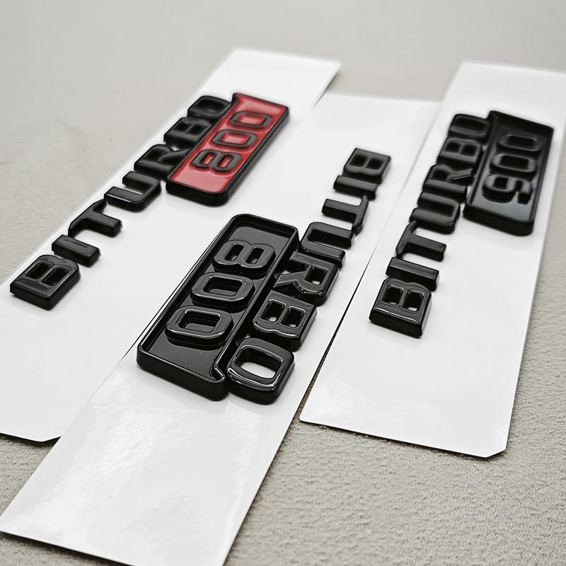 Car Styling Biturbo 800 900 Car Sticker Gloss Black Side Fender Emblem Decals For Mercedes O0 Brabus AMG Modified Accessories YT1