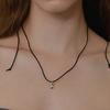 leeENoir Mini Flow Initial String Necklace (BLACK)