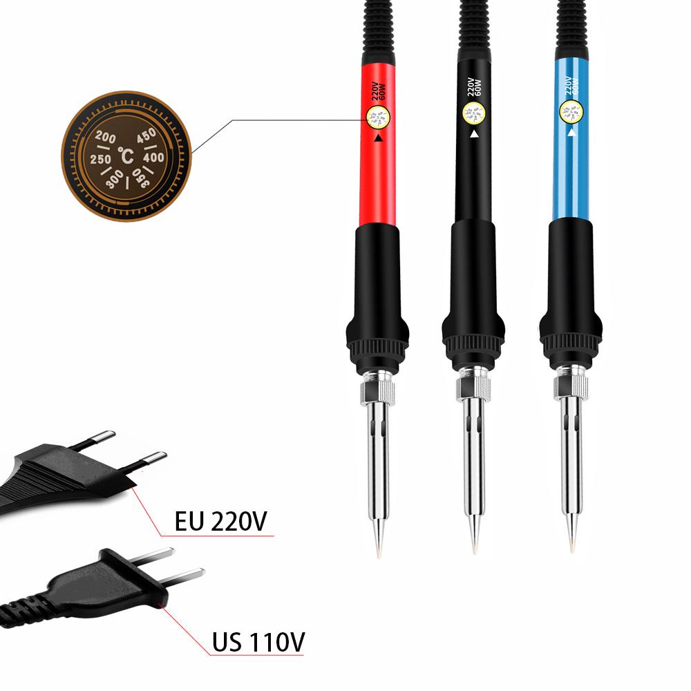 Adjustable Temperature Electric Soldering Iron 220V 60W Welding Solder Rework Station Heat Pencil Tips Repair Tool