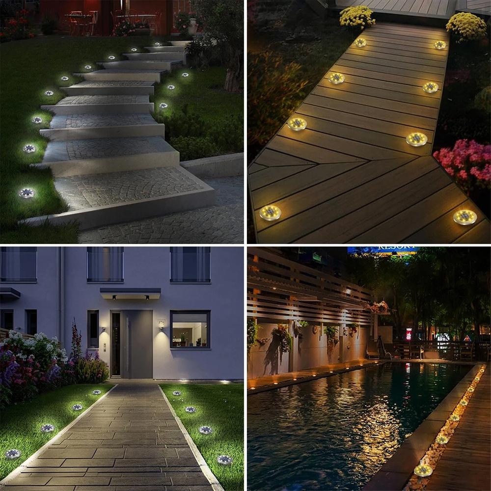 Solar LED garden lamps, steel, driven in, 11.5 cm, 12 pcs.