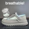 Белая обувь двойного ношения для лета, новый стиль, сетчатая дышащая обувь на платформе для студенток, повседневная обувь