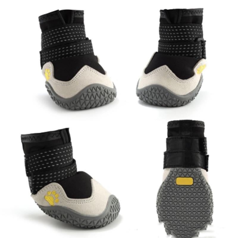 Уличная обувь для собак большого размера Водонепроницаемые ботинки для средних собак Дышащая сетка Эластичный двойной ремешок Безопасные светоотражающие полоски для товаров для домашних животных