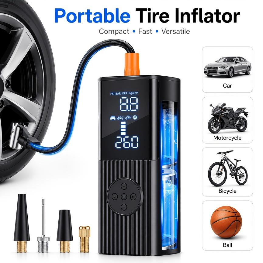 Portable tire pressure gauge with integrated air pump for car tire inflation210PSI Air Pressure22Tank design with rechargeable battery LED Lighted