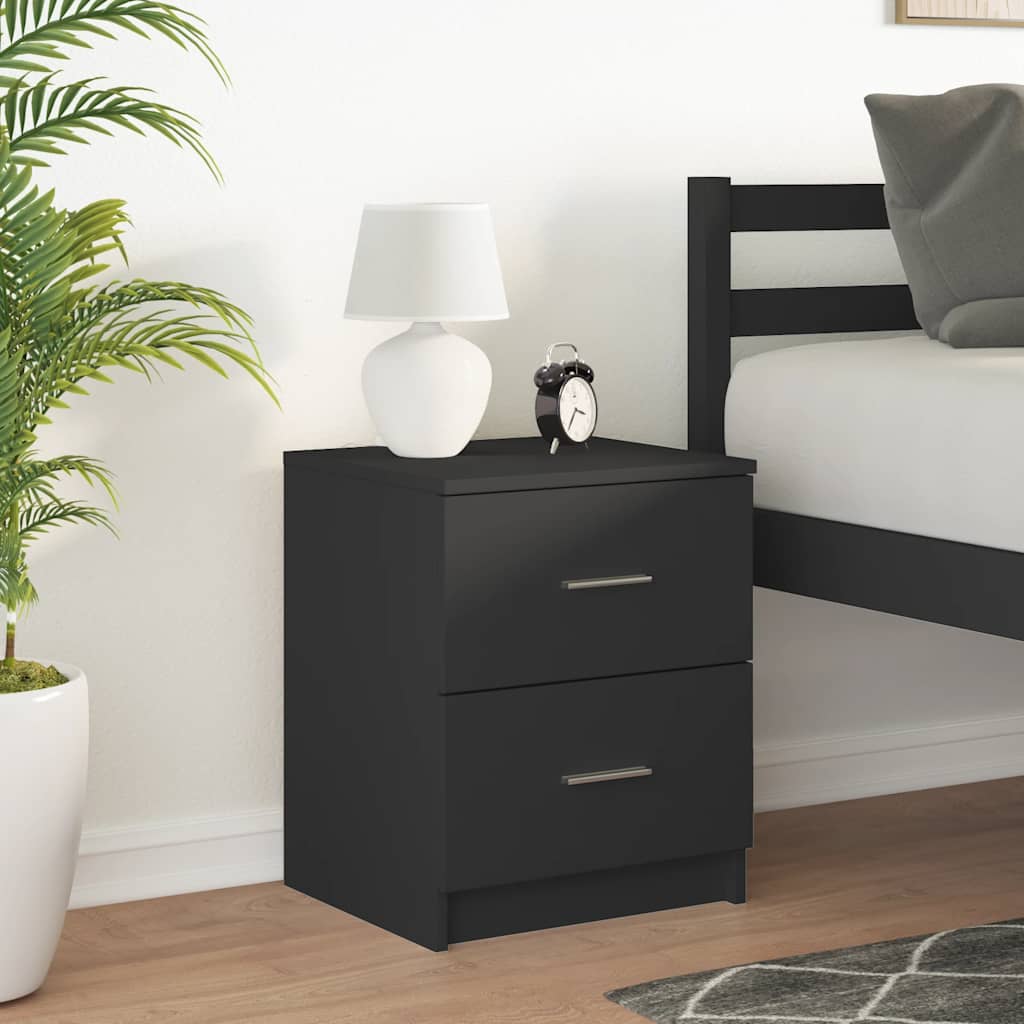 Nightstand with 2 Drawers Black 40 x 36 x 50 cm