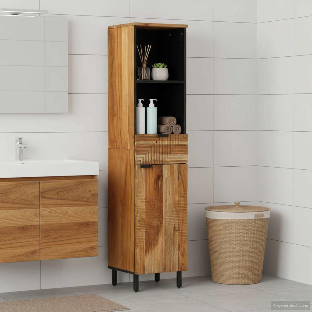 Bathroom Cabinet Brown 38 x 33 x 160 cm Solid Mango Wood