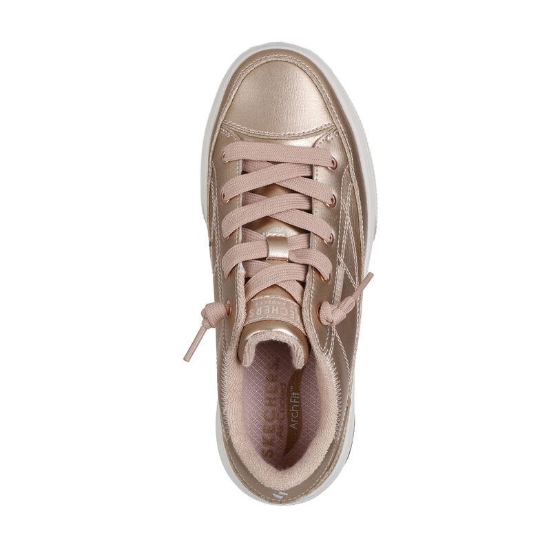 Skechers Arch Fit Кожаные Arcade - Сияющий Галь Модные Универсальные Трендовые Удобные Низкие Повседневная Обувь Женская кроссовка 177215-RSGD