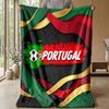 Portugal Football Printed Flannel Blanket Skin Friendly Warm Decorative Throw for Indoor Couch Bed Daily Use