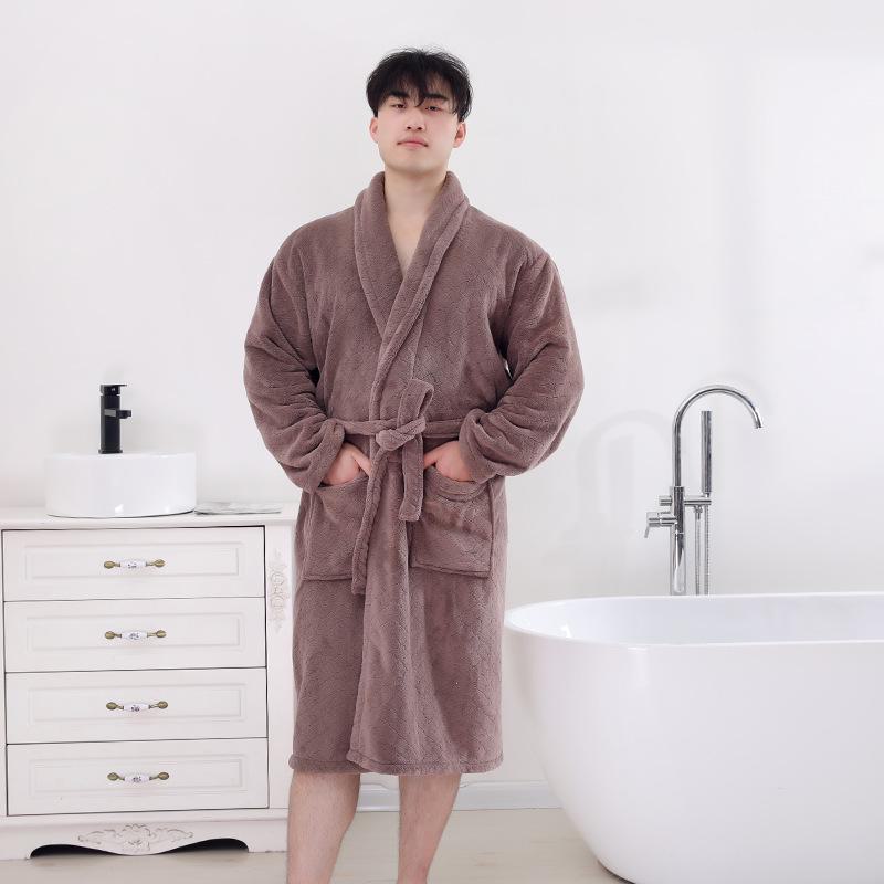 Мягкий коралловый флисовый банный халат для пары: Впитывающее воду, носимое полотенце, сексуальная домашняя пижама для взрослых