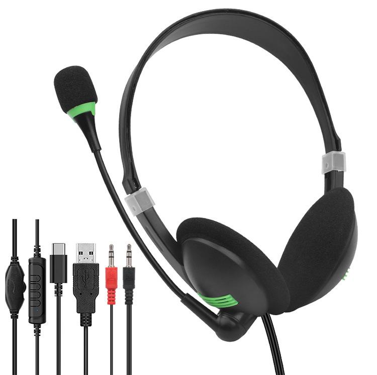 Универсальная игровая и музыкальная гарнитура с оголовьем, проводная, USB