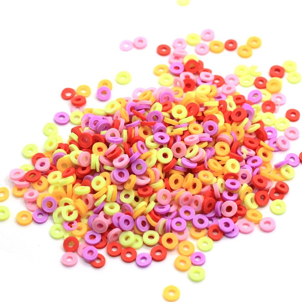 Kawaii Mini Round Colorful Polymer Clay With 5mm Hole Phone Shell Decoration Mini Slice Nail Arts Ornaments Confetti