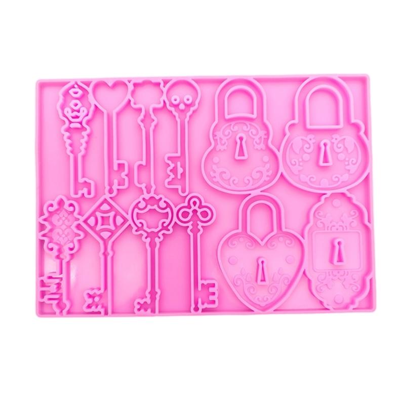 Safe Lock Keychain Silicone Mold Dainty Keychain Pendant Mold Unique Lock Shape Mold for Handmade Gifts Crafts
