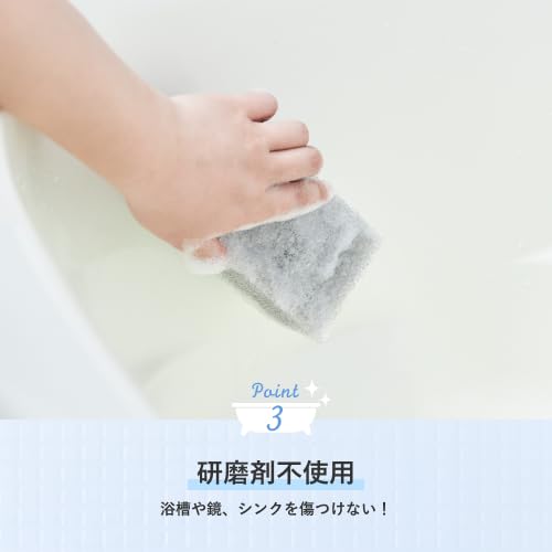 Sansan Bath Sponge, 2-Piece Set, Non-Abrasive, Amazing Drainage & Foaming, Durable and Long-Lasting, Compressed Package, Silky Gray