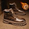 Ботинки Мартин мужские осень и зима 2025 новые британский стиль рабочие на толстой подошве увеличивающие рост большие желтые ботинки мужские уличные кожаные ботинки большого размера
