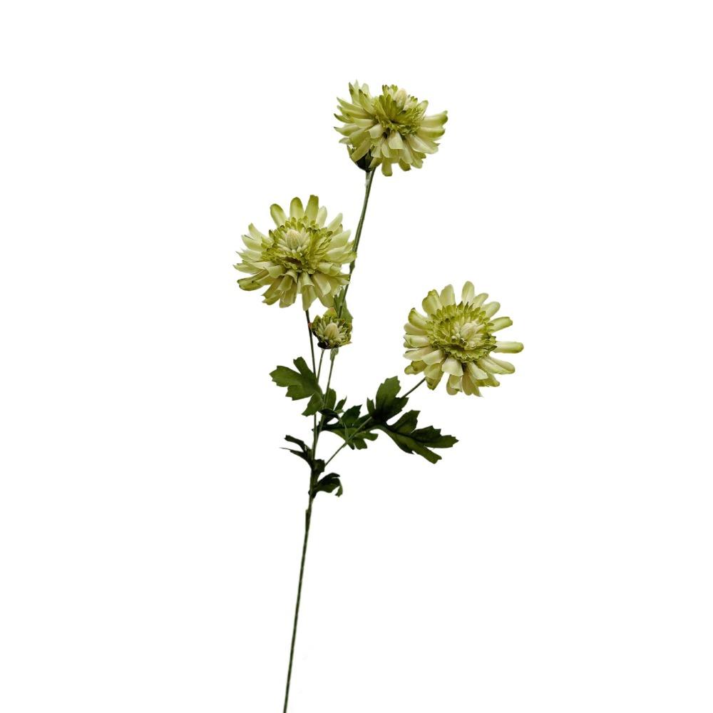 Yellow Color Artificial Chrysanthemum With Buds Home Vase Fillers Faux Peony Stems Wreath Style Stem Form Artificial Flowers