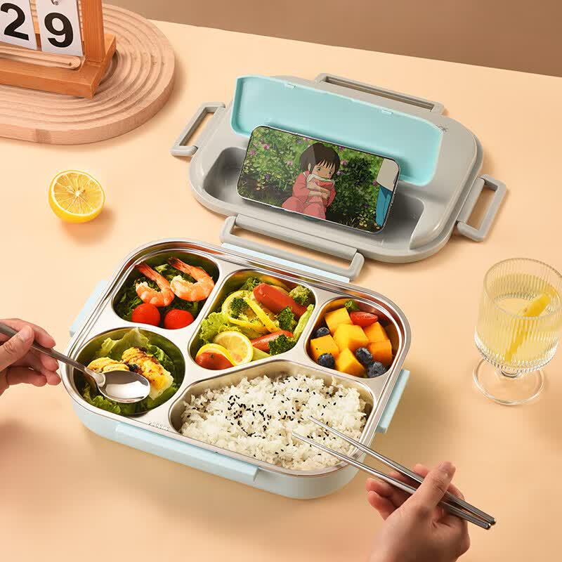 MAXCOOK 304 Stainless Steel 5-Compartment Bento Lunch Box