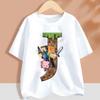 Hot Pixel Game T-shirt Children A-Z Letter White Clothes Cartoon Round Collar Clothing New Kids Short Sleeve Summer Tee Top Gift