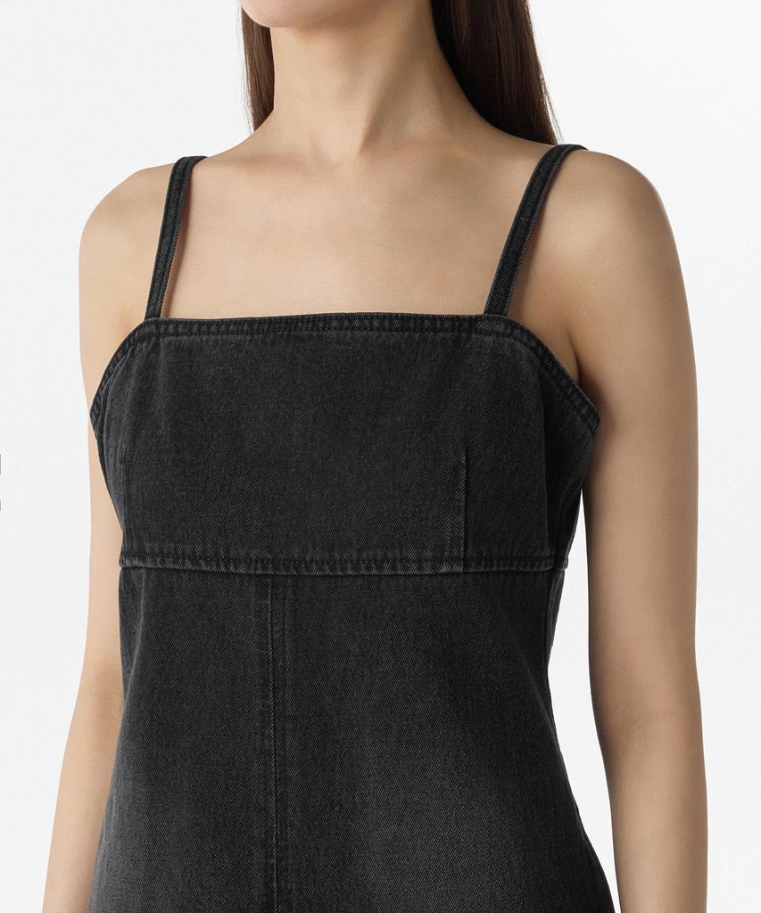 Musinsa Standard Woman Women'S Denim Strap Mini Dress [Washed Black]