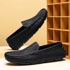Модная мужская обувь из натуральной кожи, сверхлегкие туфли без застежек на плоской подошве, повседневная обувь, мужские мокасины, супермягкая мужская обувь для вождения, летние лоферы
