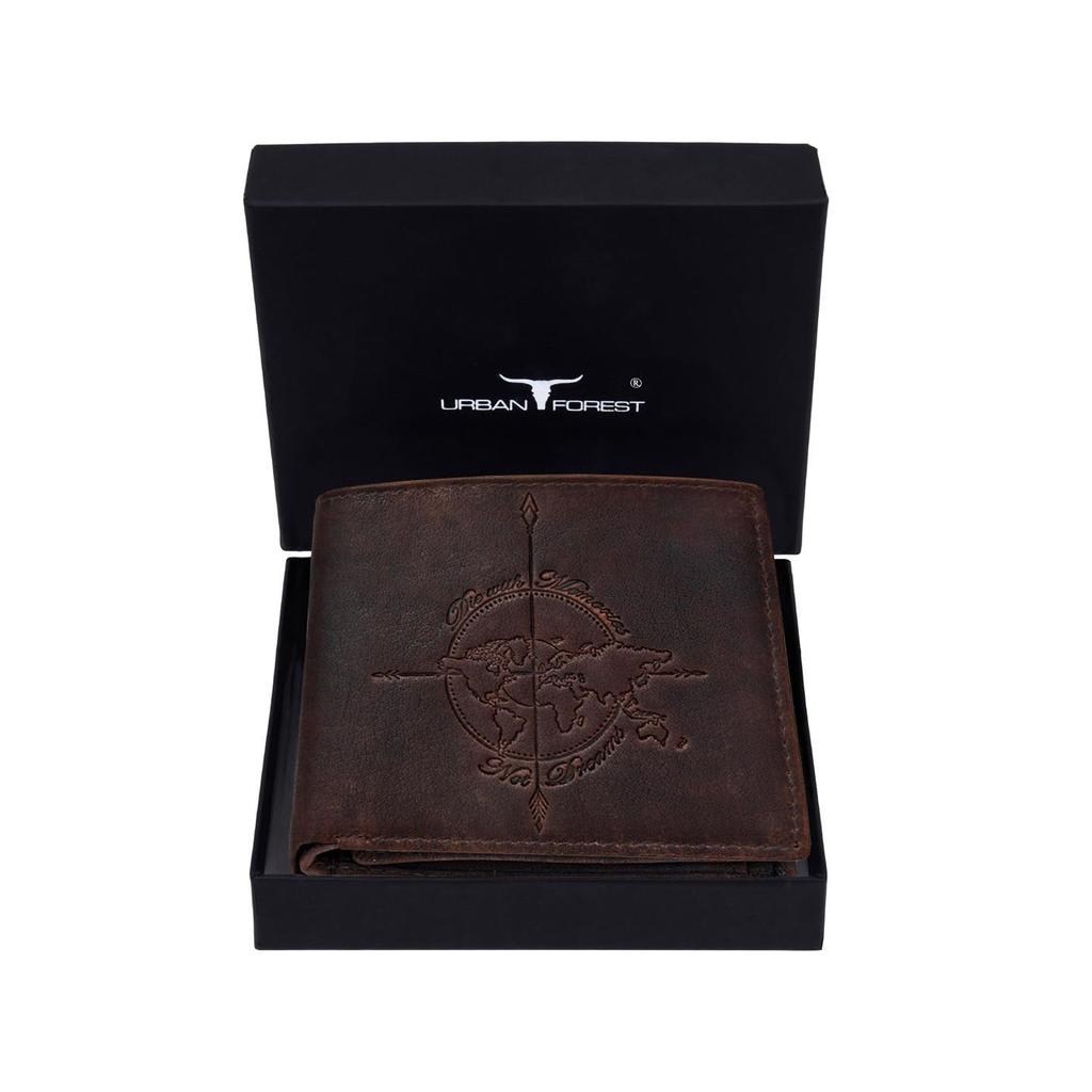 Кошелек из атласной коричневой кожи для мужчин