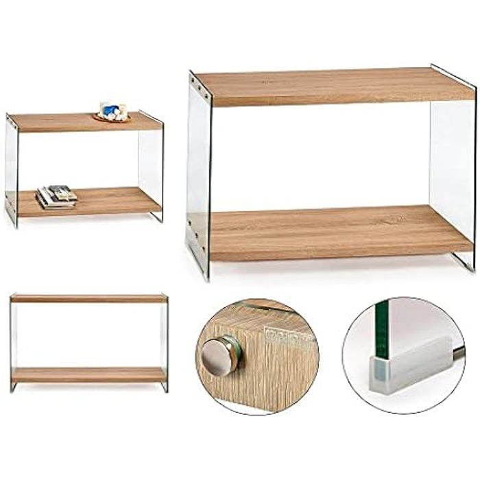 Meuble d'entrée - GIFT DECOR - S3609104 - Verre et bois - Multicolore - 120x40x76 cm