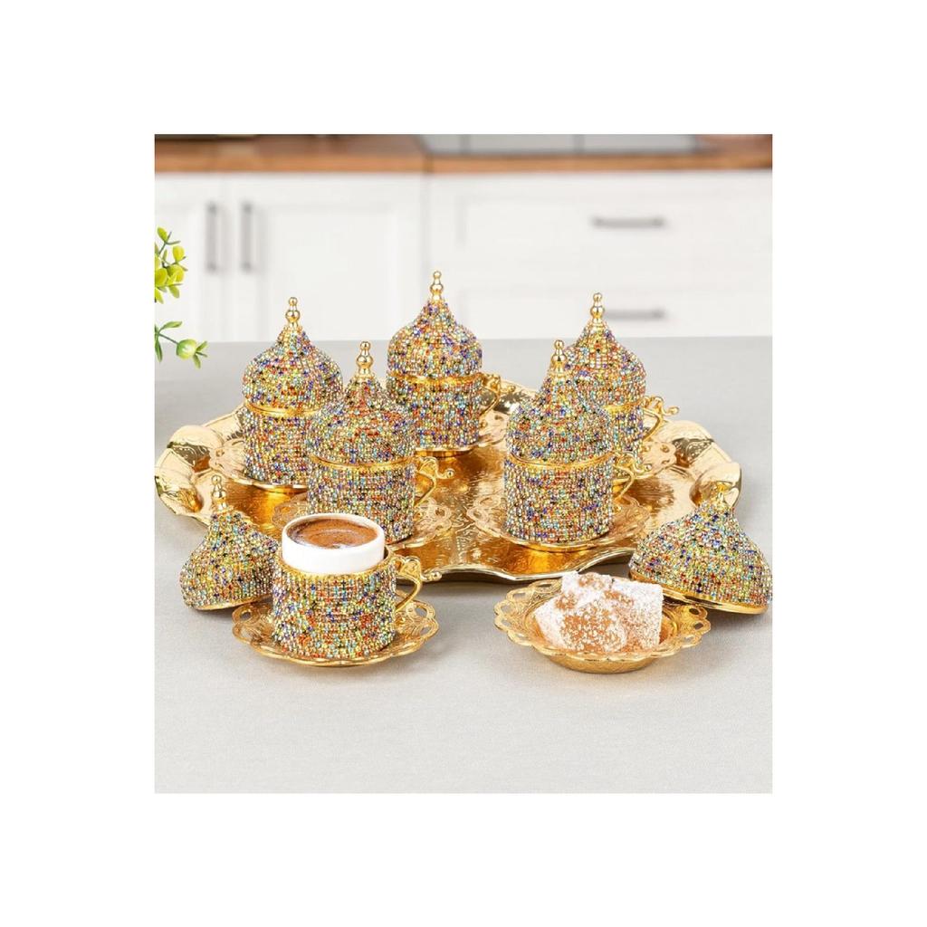 Набор кофейных чашек из 6 предметов, набор кофейных чашек Crystal Stone, набор эспрессо, 27 предметов