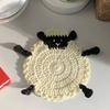 Coaster Handmade Crochet Coaster Lamp Cute Sheep Drink Coaster for Coffee Table Tabletop Protection Home Decor