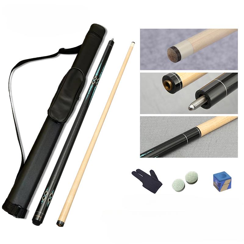 Кий для бильярда 12,7 мм, разрезной на 1/2, кий для 8 и 9 шаров, кленовый профессиональный прямой кий для пула с чехлом и бесплатными принадлежностями