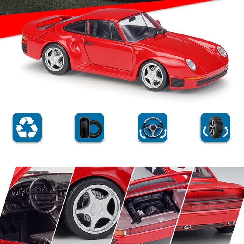 Масштаб 1/24 WELLY Porsche 959, модель автомобиля из сплава, литье под давлением, металлические игрушечные автомобили, модель автомобиля, коллекция высокой имитации, детские подарки