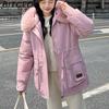 BITCED Winter Thickened Puffer Coat for Women with Waist-cinching, Slimming Fit, Hood and Large Fur Collar for Warmth