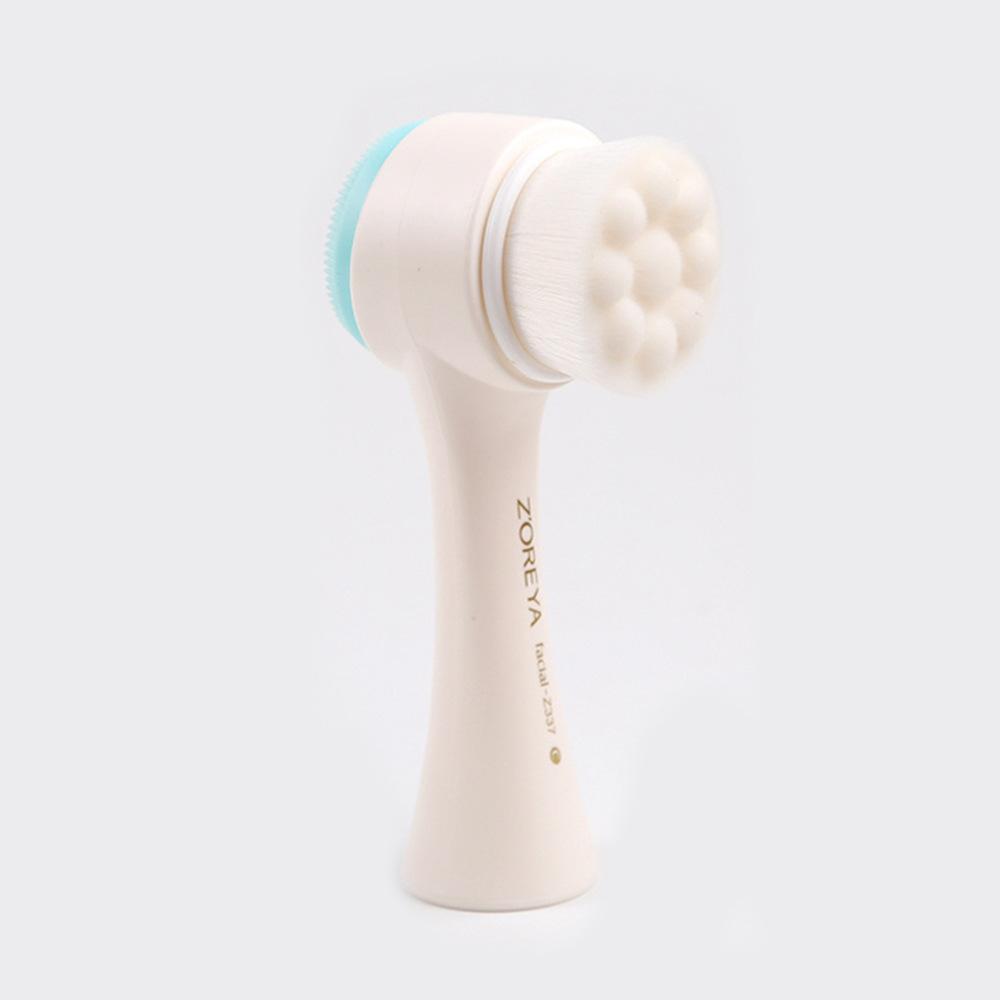 Double-sided Cleaning Pore Massage Facial Cleanser Manual Soft Hair Cleaning Brush Silicone Face Brush Facial Brush