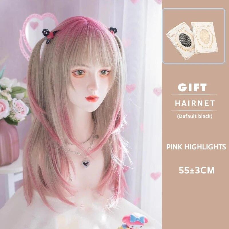 Синтетические натуральные черные парики Длинный волнистый парик для женщин с челкой для Хэллоуина, повседневные термостойкие волокна, парики из волос