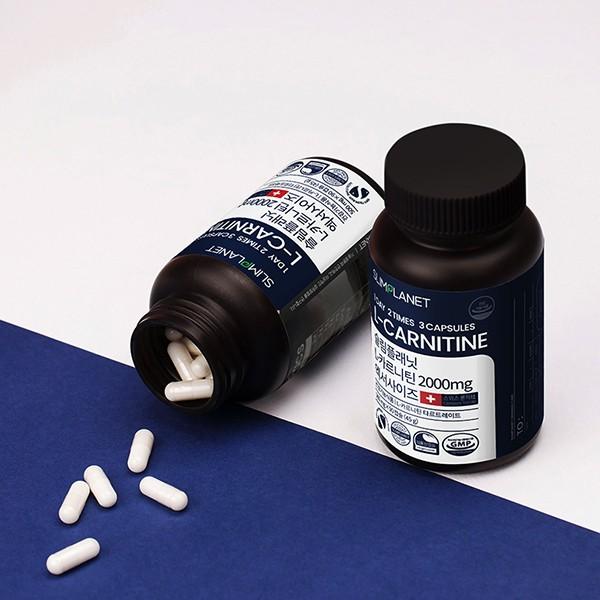 Slimplanet L-карнитин 2000 мг 1 коробка/45 г(500мг*90шт.)Сжигатель жира и усилитель энергии Max Strength для тренировок и снижения веса