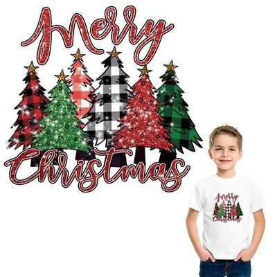 Веселые рождественские наклейки для глажки, художественные корзины, термопресс, толстовки с аппликацией, наклейки для одежды «сделай сам», нашивка для одежды Parches Ropa