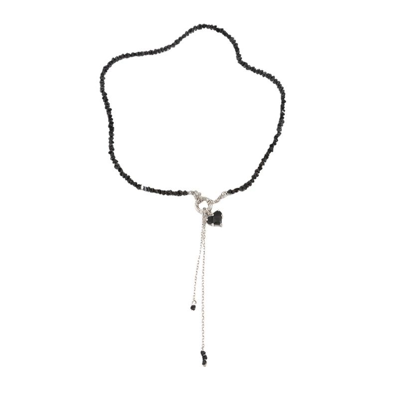 Trendy Y Necklace with Heart Motifs OT Interlocked Clasp Ideal for Modern Women Fashion Collarbone Chain Adornment