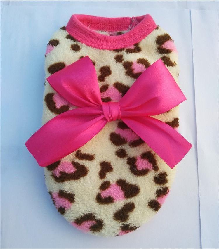 Adorable Coral Fleece Puppy Clothes With Leopard Print For Fall And Winter Celebrations