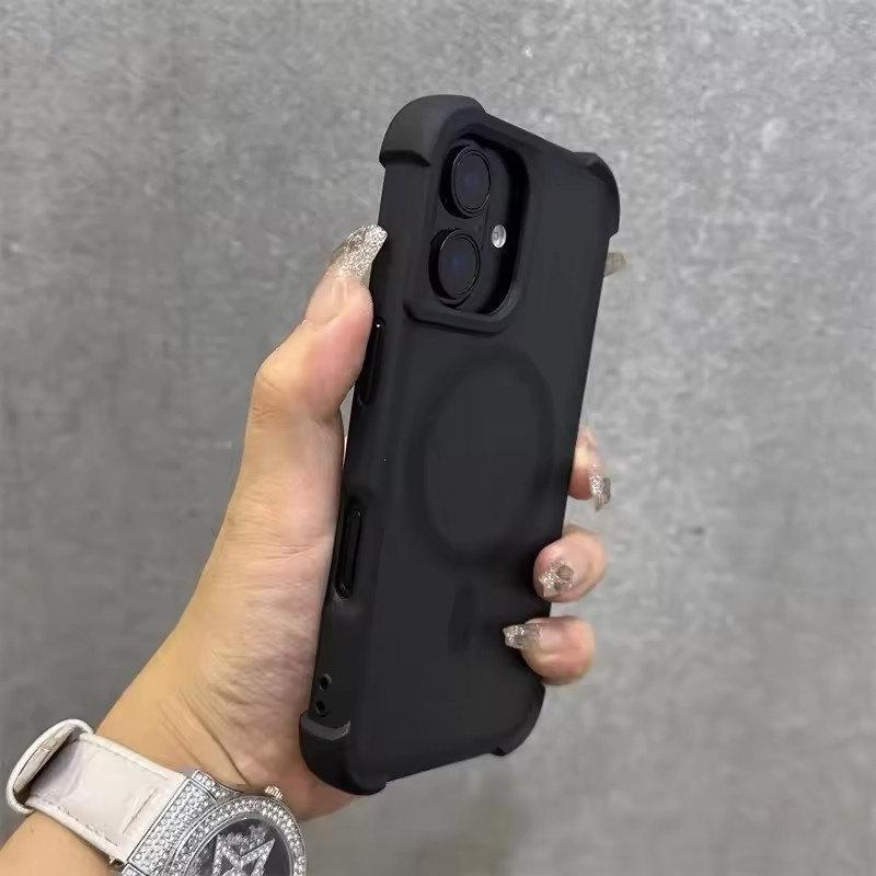 Магнитный роскошный матовый противоударный защитный чехол для iPhone 16 15 14 13 12 Pro Max с беспроводной зарядкой для чехла Magsafe