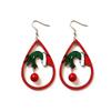 Christmas Earrings for Women Cute Christmas Tree Grinch Dangle Earrings Weird Wooden Earrings X-mas Earrings Holiday Jewelry