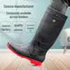 Men's Waterproof High-Top Non-Slip Rain Boots with Velvet Lining, Wear-Resistant for Fishing and Labor Protection.